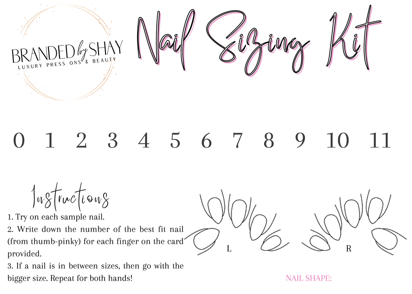 Press On Sizing Kit